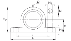 直立式軸承座單元 RASEY25-TV-VA, 塑料軸承座，內(nèi)圈帶平頭螺釘?shù)耐馇蛎媲蜉S承，耐腐蝕設(shè)計，R密封