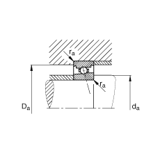 主軸軸承 HS71905-E-T-P4S, 調(diào)節(jié)，成對或單元安裝，接觸角 α = 25°，限制公差