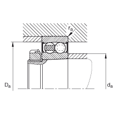 自調(diào)心球軸承 2210-K-2RS-TVH-C3, 根據(jù) DIN 630 標(biāo)準(zhǔn)的主要尺寸, 錐孔，錐度 1:12，兩側(cè)唇密封