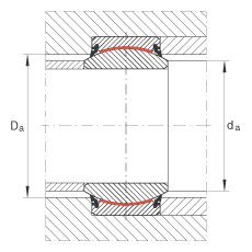 關(guān)節(jié)軸承 GE60-UK-2RS, 根據(jù) DIN ISO 12 240-1 標準, 免維護，兩側(cè)唇密封